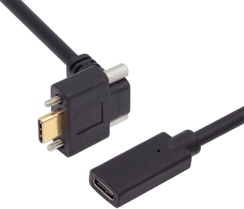 NFHK USB-C USB 3.1 النوع C من الذكور الزاوية اليمنى إلى كابل قفل بيانات تمديد الإناث لصالح REALSENSE CAMERA VR LINK in Kuwait