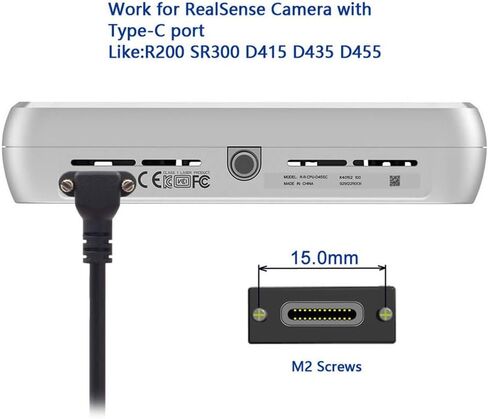 NFHK USB-C USB 3.1 النوع C من الذكور الزاوية اليمنى إلى كابل قفل بيانات تمديد الإناث لصالح REALSENSE CAMERA VR LINK in Kuwait