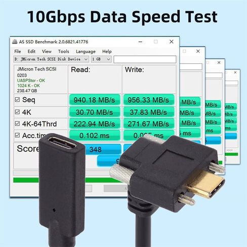 NFHK USB-C USB 3.1 النوع C من الذكور الزاوية اليمنى إلى كابل قفل بيانات تمديد الإناث لصالح REALSENSE CAMERA VR LINK in Kuwait