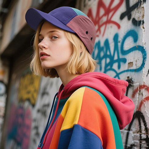 CLAPE 5 Panel Cap Waterproof Trucker Cap Curved Bill Baseball Cap Dad Cap Color-Blocked Hat Summer Breathable Outdoor Cap in Saudi Arabia