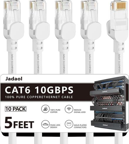 CAT 6 Outdoor Ethernet Cable 40 FT ، Support Cat8 Cat7 شبكة ، 10 جيجابت في الثانية 24Awg النحاس النقي ، كابل Cat6 Snagless ، كابل Cat 6 ، كابل الإنترنت ، كبل الشبكة ، كابل RJ45 ، كابل التصحيح ، كابل LAN للألعاب in Kuwait