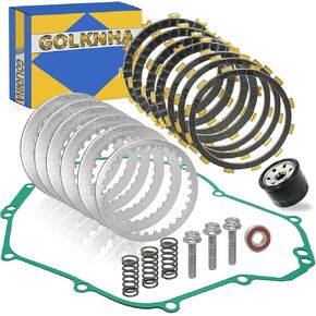 طقم القابض والاحتكاك فولاذين مدفوعة بحشية متوافقة مع Kawasaki Z650 ER650 Ninja 650 EX650 2017 2018 2019 2020-2024