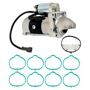 17867 New Starter Moto/r & Intake Manifol/d Gasket Set Kit Fit for Infinit/i QX56 2004-2010, Nissa/n Armada 2005-2009, Pathfinder 2004-2010, Titan 2004-2011, 5.6L V8, SMT0283, M2T85571