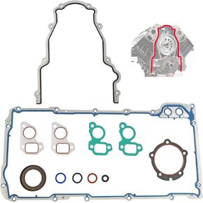 مجموعة حشية غطاء التوقيت ومجموعة حشية عموم الزيت متوافقة مع GM Chevy Cadillac Buick Saab Isuzu سيارة 4.8 5.3 6.0 6.2L LS V8 محرك 1999-2011 استبدال# TCS45993 12633904 OS32241 OS30693R 12612350