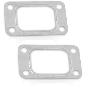 2 PCS Car T3 Turbine Flange Gasket, 4.2" X 2.5" 4-Hole Stainless Metal Turb Washer, Automotive Replacement Turbocharger Gaskets, Universal for T3 T34 T35 T38 GT35 GT35R Cars (Silver)