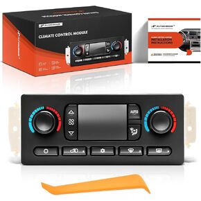 A -Premium Automatic Control Control Module A/C & Heater Panel متوافق مع Chevy ، GMC & Cadillac - 2005 2006 2007 Silverado 1500 ، Sierra 1500 ، Tahoe ، Yukon - مع Defogger الخلفية للنافذة الخلفية