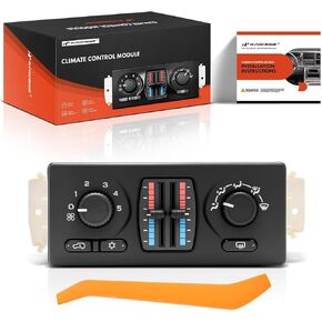 A -Premium Manual Control Control Module A/C & Heater Panel متوافق مع Chevy و GMC و Buick و Cadillac و Isuzu و Olds & Saab - Trailblazer ، مبعوث ، Rainier ، Bravada - مع النافذة الخلفية
