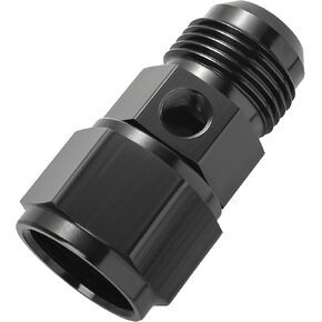 EVIL ENERGY 6AN Male Flare to -6 Female Swivel with 1/8 NPT Gauge Port Fuel Pressure Take Off Fitting Adapter Aluminum