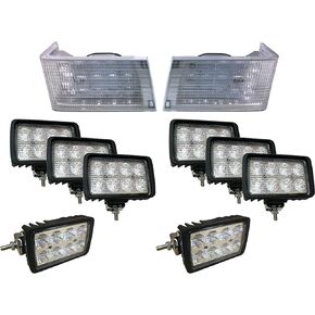 Tigerlights CaseKit-1 12V Complete LED LED KIT متوافقة مع/استبدال CASE/IH 7110 ، 7120 ، 7130 ، 7140 ، 7150 ، 7210 ، 7220 ، 7230 ، 7240 ، 7250 ، 8910 ، 8920 ، 8940 ، 8940 OFF ROAD LIGHTING