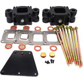 864929A4 3 Inch Dry Joint Exhaust Riser Spacer kit for MerCruiser V6 V8 4.3-6.2 L Closed Cooling Engines with 7 Degree Elbow 864549A02 864929