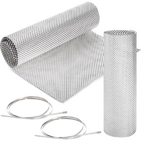 Coloch Exhaust Heat Shield Automotive,15"x 39" Embossed Aluminum Heat Shield Muffler Exhaust Wrap with Two Cable Metal Zip Ties High Temp Thermal Barrier for Car, Muffler, Battery