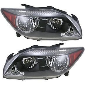مجموعة المصابيح الأمامية TRQ Set Headlips Driver & Passenger Side متوافقة مع 2005-2007 Scion TC SC2502101 SC2503101