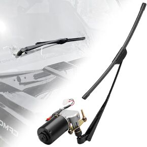 JERBOR UTV Electric Windshield Wiper Moto Kit Compatible with Can Am RZR Ranger Defender Pro 12V 16" Wiper Blade