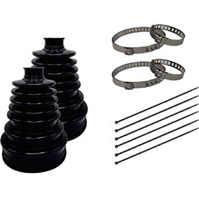 CV Axle Boot with 4 Stainless Steel Clamps & 6 Cable Ties,Waterproof & Dustproof Repair Kit,Universal CV Joint Boot Fits Shaft Size 19mm-24mm（2PCS）