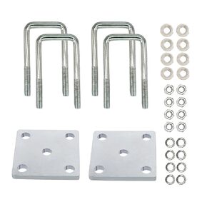 2pcs مربع u-bolt kit لينابيع أوراق محور محور القوارب ، براغي زنبرك أوراق مقطورة ، لمحور 2x2 ، 4-3/4 "، 2 عبوة