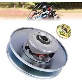 QYMOTO KT196 Go Kart Clutch Driven Pulley 16mm Bore for Coleman Minibike 16mm Drive Shaft 30 Series Torque Converter with Mounting Lock Nut (Only for 16mm Coleman Models)