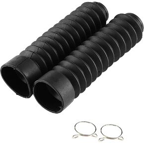 شوكة Gaiters ، Cubre Polvo لـ Honda XR100R-Motorcycle Fork Boots ، يغطي الشوكة الأمامية Gaiters ، زوج واحد 205 × 42 ملم دراجة نارية شوكة غلاف شوكة Gaiters Boots Rocking Rubber (Black)