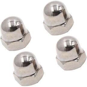 4pcs 10mm Thread Dia Chrome Motorcycle Rear Shock Absorber Screw Nut for CG125 Replacement