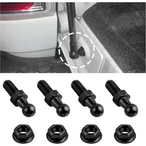 4PCS 10mm Ball Stud with Hardware Nuts,Carbon Steel Gas Spring Strut Studs 5/16-18 Thread x 3/5" Long Shank for Gas Struts Lift Supports,Sturdy Car Accessories Gas Strut Mount Studs (Black)
