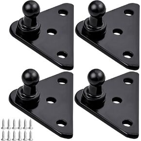 Vepagoo 10 mm Ball Studs Mounting Brackets for Gas Struts Shocks with 12pcs Screws, for Gas Spring Struts Shock Mounting Kits 4Pcs Black