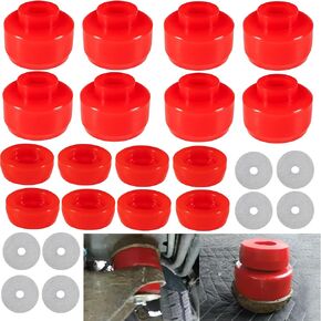 7-141 Body and Cab Mount Bushing Kit Compatible with Chevy Silverado & Sierra 1500 2500 2WD 4WD 1999-2014 Polyurethane Body Cab Mounts + Washers Black (24PCS)