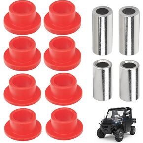 Red Shock Absorber Bushings Sleeve Kit for Po-laris Ranger XP 400 425 500 570 700 800 900 1000 Replacement Parts, Front and Rear Shock Absorber Bushings Kit