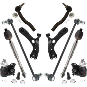 TRQ Front Steering & Suspension Kit Ball Joint Control Arm Sway Bar Stabilizer Link Tie Rod Compatible with 2011-2017 Lexus CT200h 2010-2015 Toyota Prius 2012-2015 Prius Plug-In