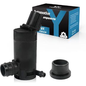 Windshield Washer Pump with Grommet Replacement for Ford F150,Escape,Focus Lincoln, Mazda, Mercury - Replaces OEM F6SU17664DA, 7L8Z-17664-A, 7R33-17664-DA, F6SZ-17664-A