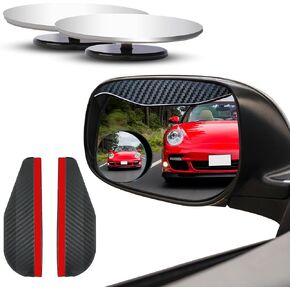 EcoNour Blind Spot Car Mirror (2 Pack) | Wide Angle for 3x Larger View Universal Rear with Rain Guard Side Adjustable Stick Cars, SUVs, and Trucks, EcoRainVisor
