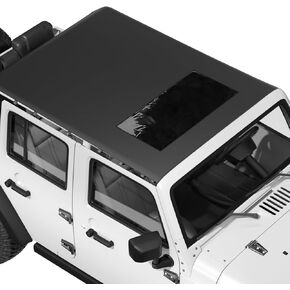 JOYTUTUS Waterproof Sun Shade Top Compatible with Wrangler JKU 4 Door 2007-2018, Canvas Roof Top Cover Wrangler JK Sunshade Blocks Rain, UV, Wind, Noise