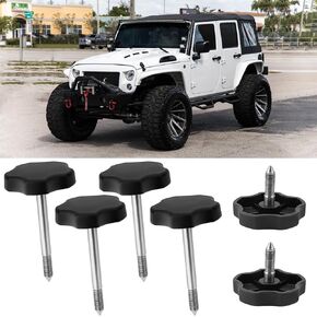 Jerbor Soft Top Window Frame Knob for Jeep Wrangler, Soft Top Door Surround Knobs Screws with Pin for Jeep Wrangler JK 2007-2018