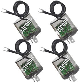 LED Flasher Relay 2 Pins 12V (Pack of 4) - Heavy Duty Turn Signal Flasher Relay with Ground Wire for Automobile and Motorcycle
