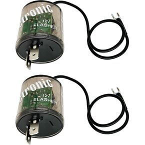 iRhapsody 2-pin 12vdc 20amp LED Flasher Relays with Ground Wire, Turn Signal Flasher Relay, Pack of 2