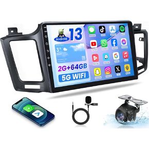 64G ROM CAR RADIO TOYOTA RAV4 2013-2018: CARPLAY اللاسلكي GPS Bluetooth 5.0 FM SWC HIFI 5G WiFi 1280 * 800 Touch Screen