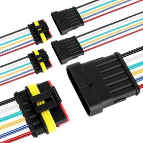 2 Pin Waterproof Wire Connector，18AWG 10cm Male and Female Wire Connector Suitable for Car, Truck, Boat, and Various Applications (5 Pack)