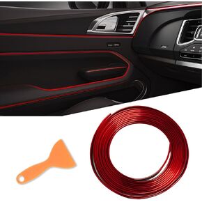 شرائح تقليم صبغة داخلية للسيارة ، 16.4 قدم كروم PVC Universal Dashboard Discorative Diy مرنة الشريط مرن مقبلات