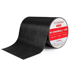 RV Underbelly Material RV underbelly Tape ، 4 '× 20' شريط بطن مرن مقاوم للماء مع لاصق دائم الختم للمنزل المتنقل ، مقطورة سفر العربة ، تصحيح إصلاح المسيل للدموع ، أسود