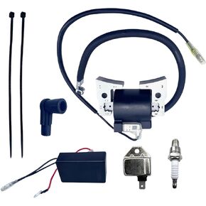 RPM REV Limiter 1019094-01&Ignition Coil with Cap 101909201& Ignition Module 21119-2161 with Spark Plug Compatible with Kawasaki FE290D FE350D for Club Car DS & Precedent Gas Golf Carts 1997-UP