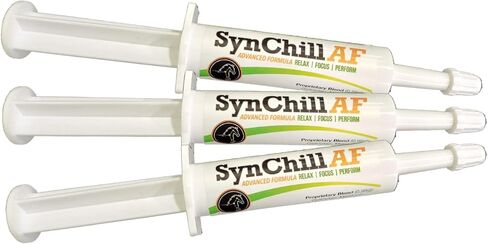 SynChill AF Calming Gel for Nervous Horses - Single Serving - Advanced Formula with L-Theanine, Increased Potency, 100% Natural Supplement, Disposition & Confidence Support for Horses in Kuwait