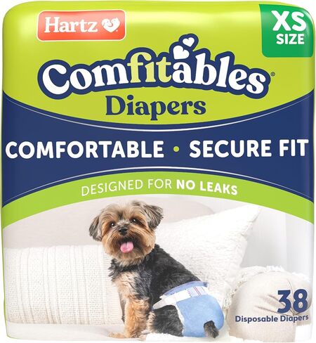 New! Hartz® Comfitables® Disposable Dog Diapers, Size Small 12 Count, Comfortable & Secure Fit, Easy to Put On, Super Absorbent Male and Female Diaper in Kuwait