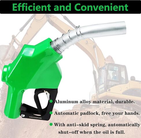 Azdele 1 بوصة NPT Green Auto إيقاف فوهة الوقود 1-3/16 بوصة (OD = 30 مم) 3 سرعات القفل عقد مقطع مفتوح ، Max التدفق in Kuwait