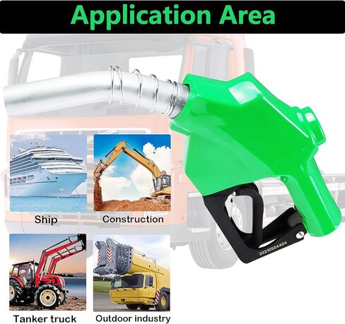 Azdele 1 بوصة NPT Green Auto إيقاف فوهة الوقود 1-3/16 بوصة (OD = 30 مم) 3 سرعات القفل عقد مقطع مفتوح ، Max التدفق in Kuwait