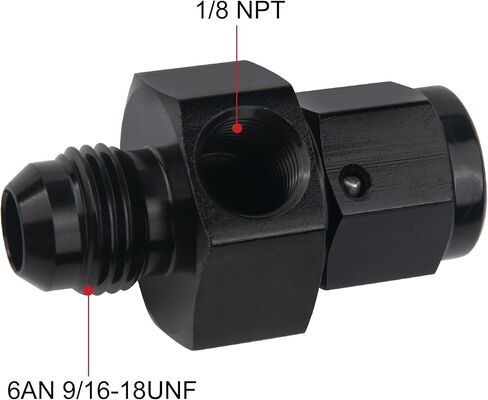 EVIL ENERGY 6AN Male Flare to -6 Female Swivel with 1/8 NPT Gauge Port Fuel Pressure Take Off Fitting Adapter Aluminum in Kuwait