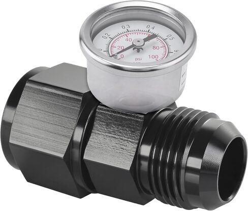 EVIL ENERGY 6AN Male Flare to -6 Female Swivel with 1/8 NPT Gauge Port Fuel Pressure Take Off Fitting Adapter Aluminum in Kuwait