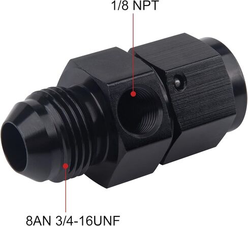 EVIL ENERGY 6AN Male Flare to -6 Female Swivel with 1/8 NPT Gauge Port Fuel Pressure Take Off Fitting Adapter Aluminum in Kuwait