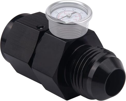 EVIL ENERGY 6AN Male Flare to -6 Female Swivel with 1/8 NPT Gauge Port Fuel Pressure Take Off Fitting Adapter Aluminum in Kuwait