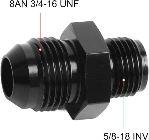 EVIL ENERGY 6AN Male to 5/8 x 18 Inverted Flare Thread Fitting Adapter Straight 2Pcs in Kuwait