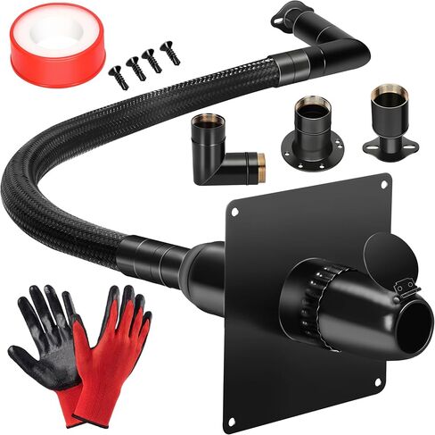 2025 Upgrade Generator Exhaust Extension Silencer Kit with Two Universal Adapters,Threaded Connector, Rain Cap and 90° Elbow–Leakproof, Weatherproof & Flexible Muffler Upgrade for Portable Generators in Saudi Arabia