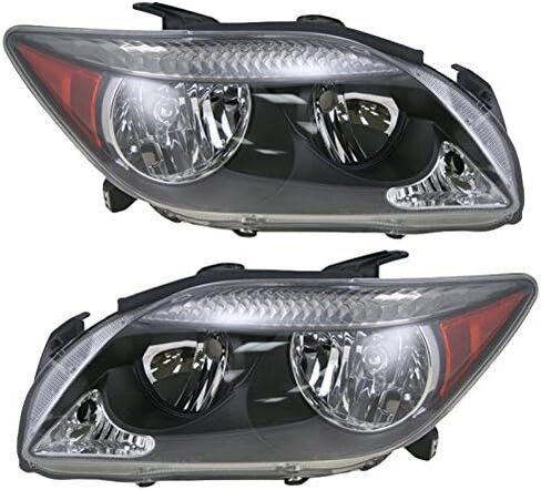 مجموعة المصابيح الأمامية TRQ Set Headlips Driver & Passenger Side متوافقة مع 2005-2007 Scion TC SC2502101 SC2503101 in Kuwait