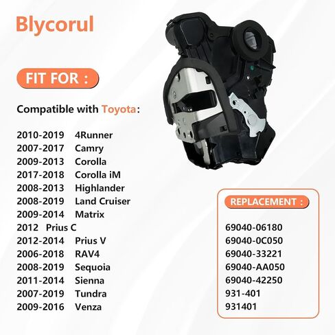 Door Lock Actuator Motor Compatible with Tundra, Camry, 4Runner, Rav4, Lexus RX350 RX450h, Scion tC xB xD | Replaces #69040-0C050, 69040-06180, 931-401 | Front Left Driver Side in Kuwait